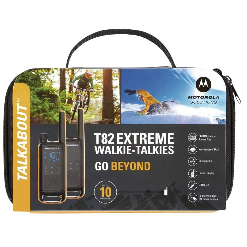 Motorola Talkabout T82 Extreme dúo Negro/naranja - Walkie Talkie, imagen de la caja