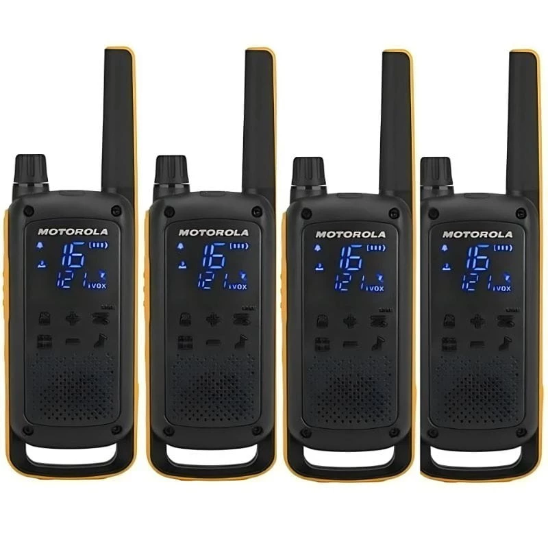 Motorola Talkabout T82 Extreme Quad Pack de 4 Negro/naranja - Walkie Talkie