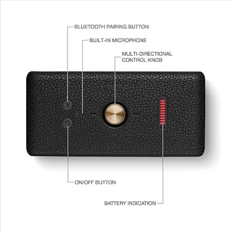 Marshall Emberton III Black and Brass Interface de utilização