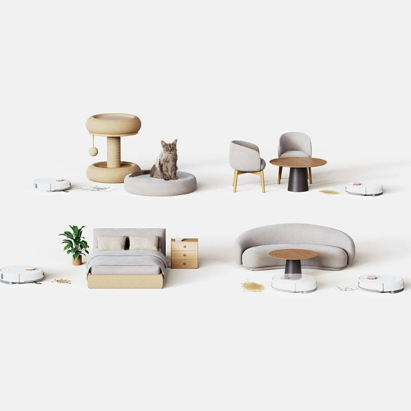 Xiaomi Robot Vacuum H40, imagen en distintas habitaciones