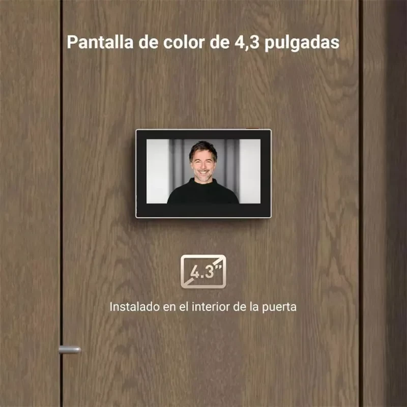 EZVIZ HP2 Olho mágico inteligente Wi-Fi com ecrã de 4,3 pol instalado no interior da porta, exibe visitantes em tela colorida ampla e nítida