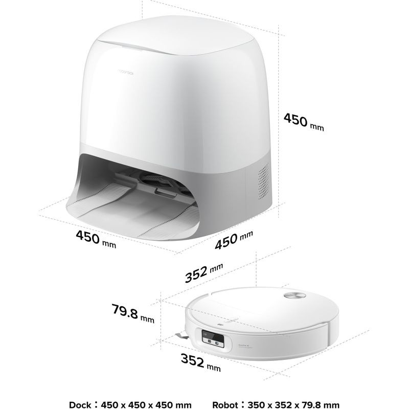 Dimensiones de Roborock Qrevo Curv X Blanca