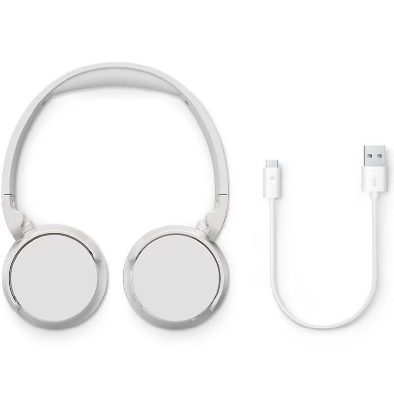 Philips 4000 Series TAH4209WT/00 Blanco - Auriculares inalámbricos junto a su cable de carga