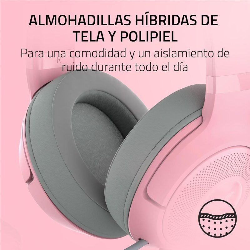 Almohadillas de Razer Kraken Kitty v2 Rosa