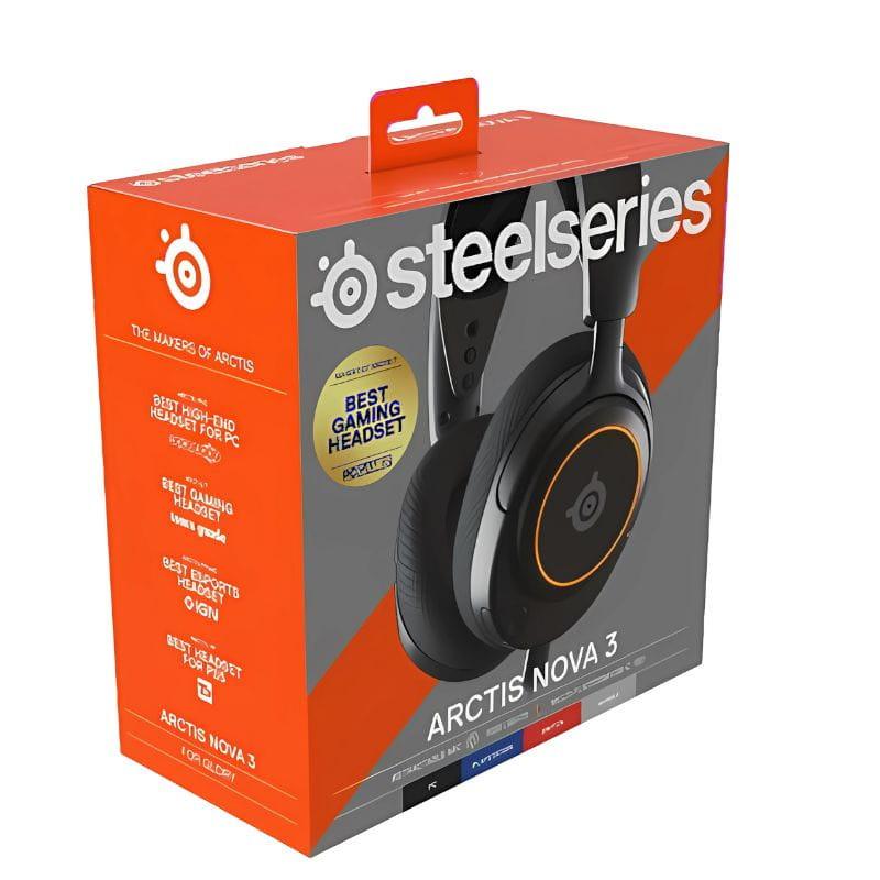 Steelseries Arctis Nova 3 Noir – Casque filaire, image de la boîte