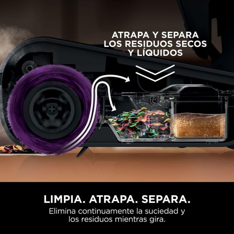 Shark SteamPickUp Mopa a vapor 3 em 1 Branco, limpa, separa, retém