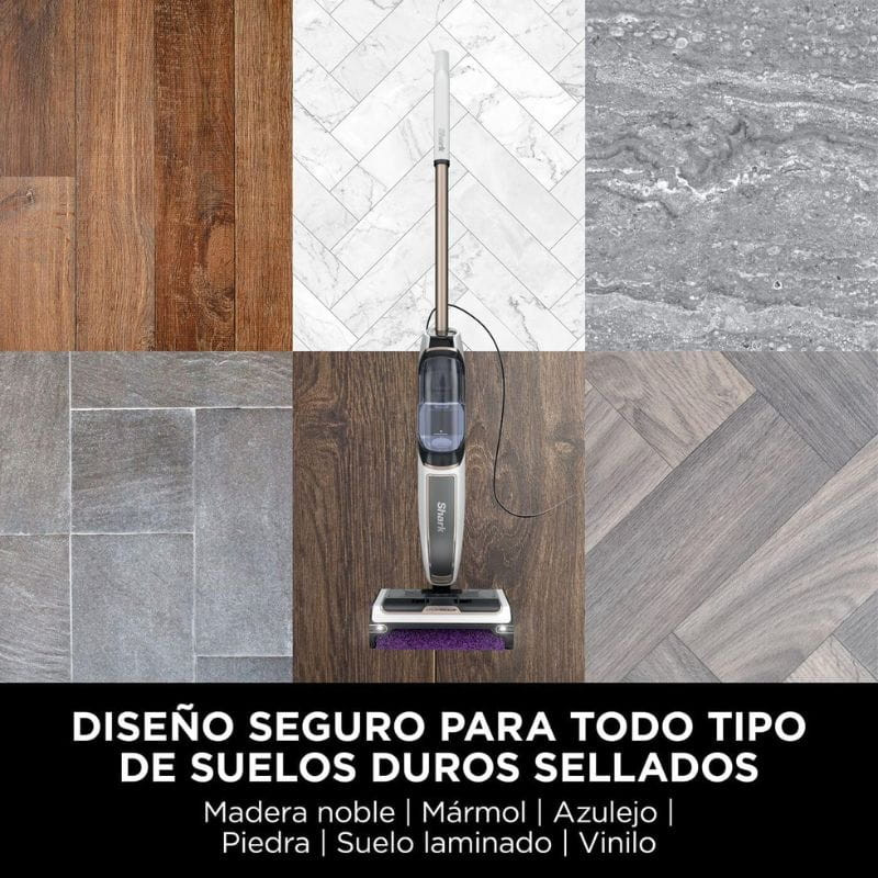 Shark SteamPickUp Mopa a vapor 3 em 1 Branco, para diferentes tipos de piso