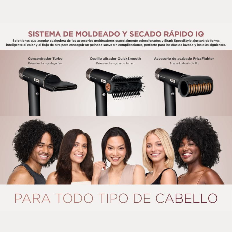 Shark SpeedStyle Pro 3 Cabezales Secador de pelo cuidado sistema de secado rápido