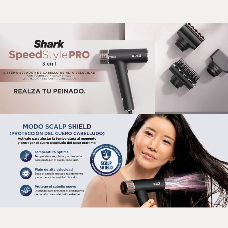 Shark SpeedStyle Pro 3 Cabezales Secador de pelo cuidado del cabello