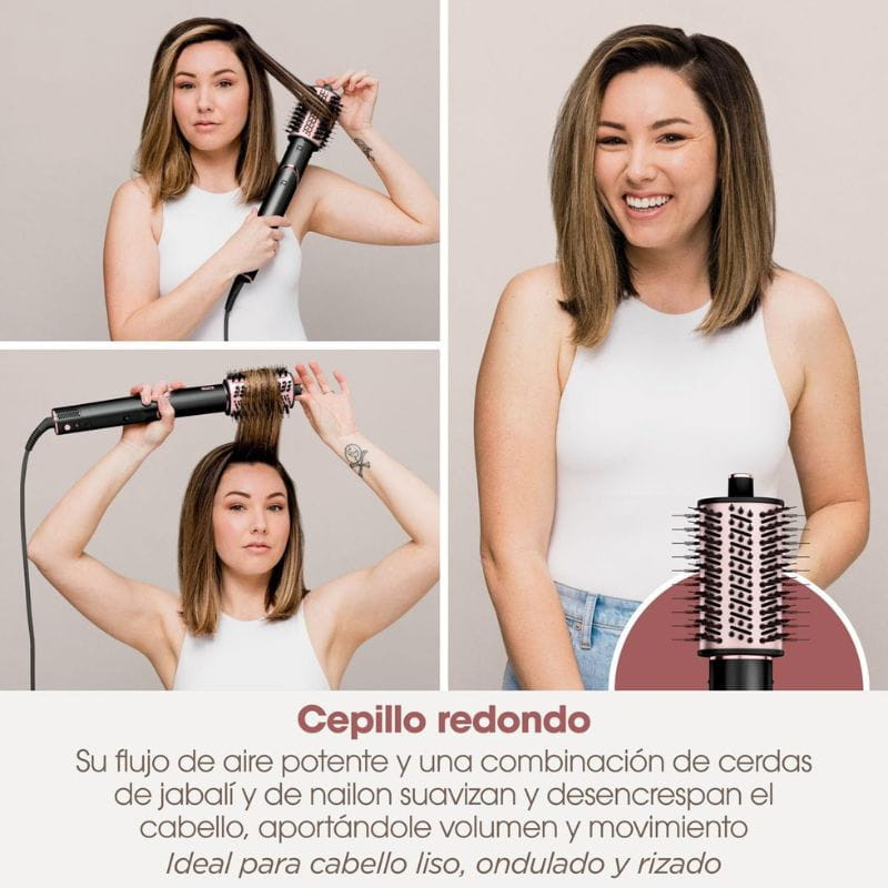  Shark FlexStyle Escova modeladora de cabelo com 3 cabeças Preto escova redonda