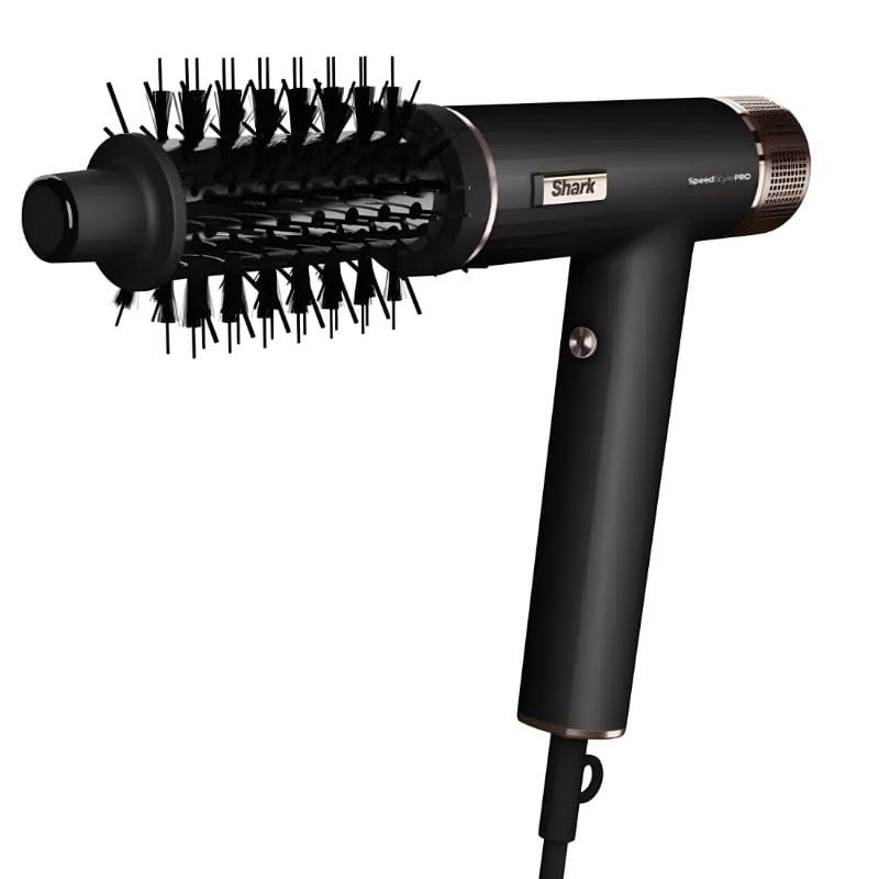 Brosse sèche-cheveux Shark SpeedStyle Pro 5 têtes en noir mat, poignée ergonomique, embout brosse ronde à picots, grille métallique, câble