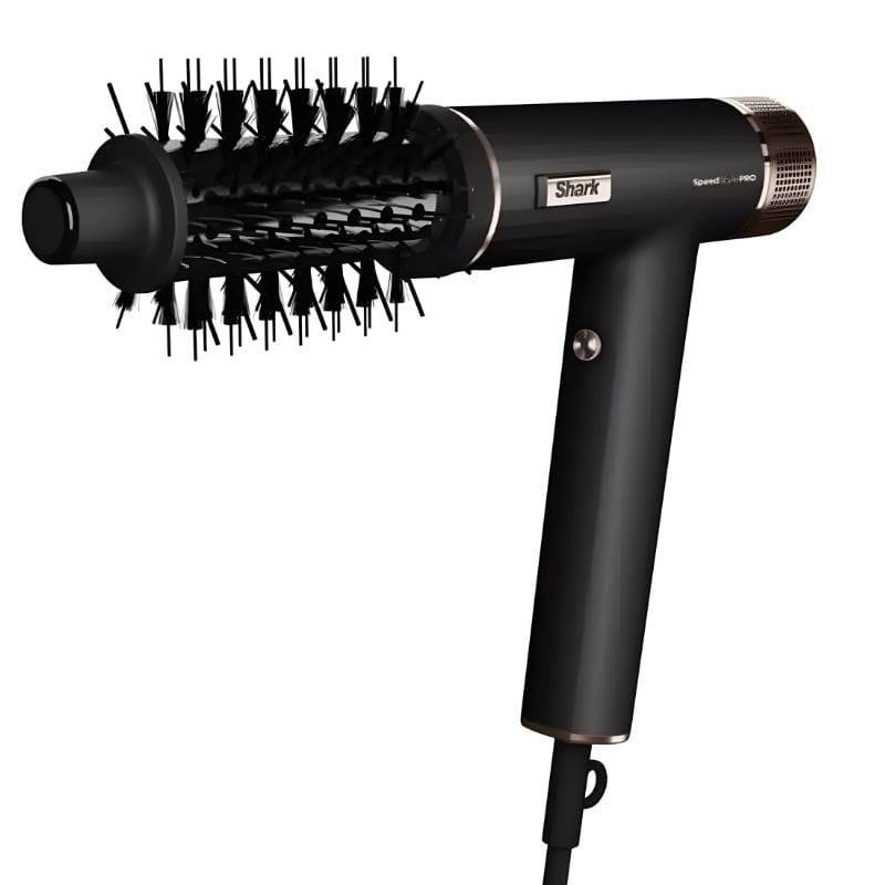 Brosse sèche-cheveux Shark SpeedStyle Pro 5 têtes en noir mat, poignée ergonomique, embout brosse ronde à picots, grille métallique, câble