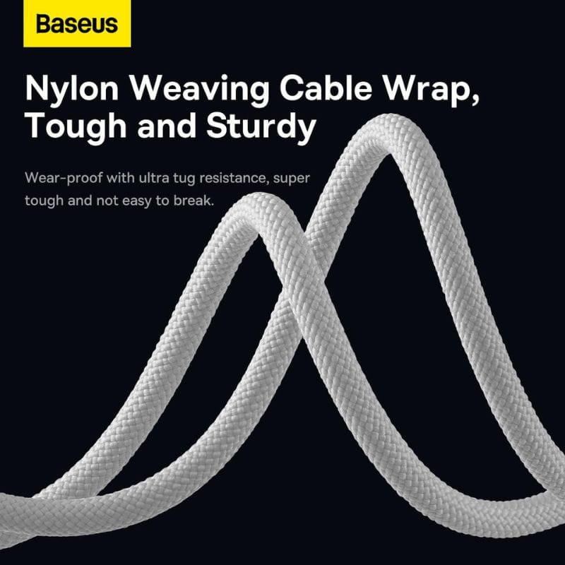 Baseus StarSpeed Series Blanco - Cable USB 3 en 1 USB-C/Micro/Lightning  detalle del cable