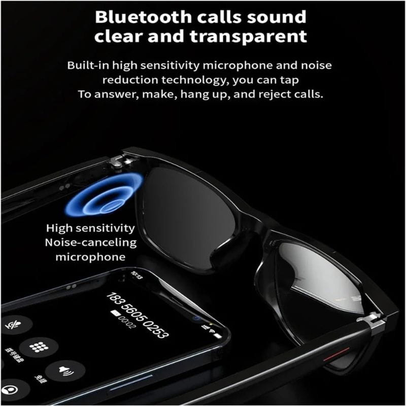 E13 AI half frame Gafas inteligentes, conectividad bluetooth