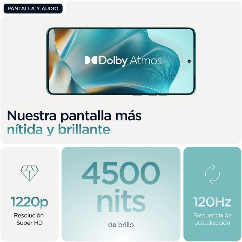 Motorola Edge 60 Fusion 5G 12GB/256GB Azul con pantalla nítida y brillante