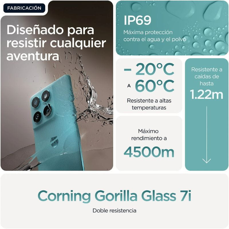 Motorola Edge 60 Fusion 5G 8GB/256GB Azul imagen  diseñado para resistir