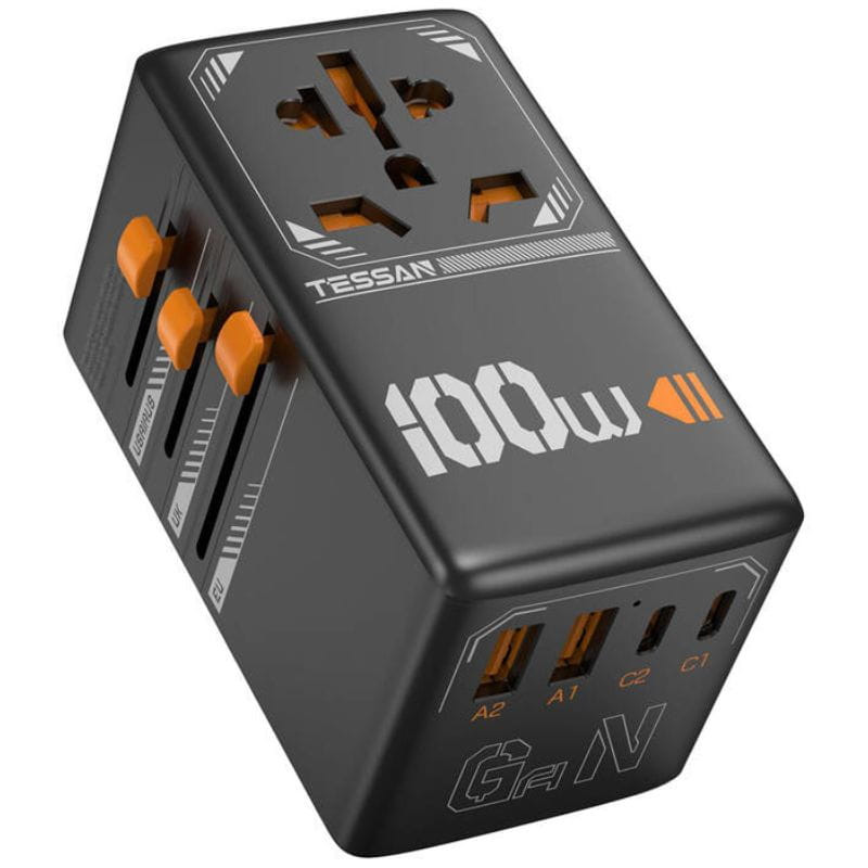 TESSAN TS-WTA04 100W - Adaptador de viaje universal con carga rápida