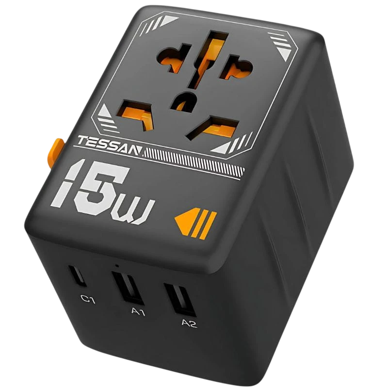 TESSAN WTA-01 15W - Adaptador de viaje universal con carga rápida