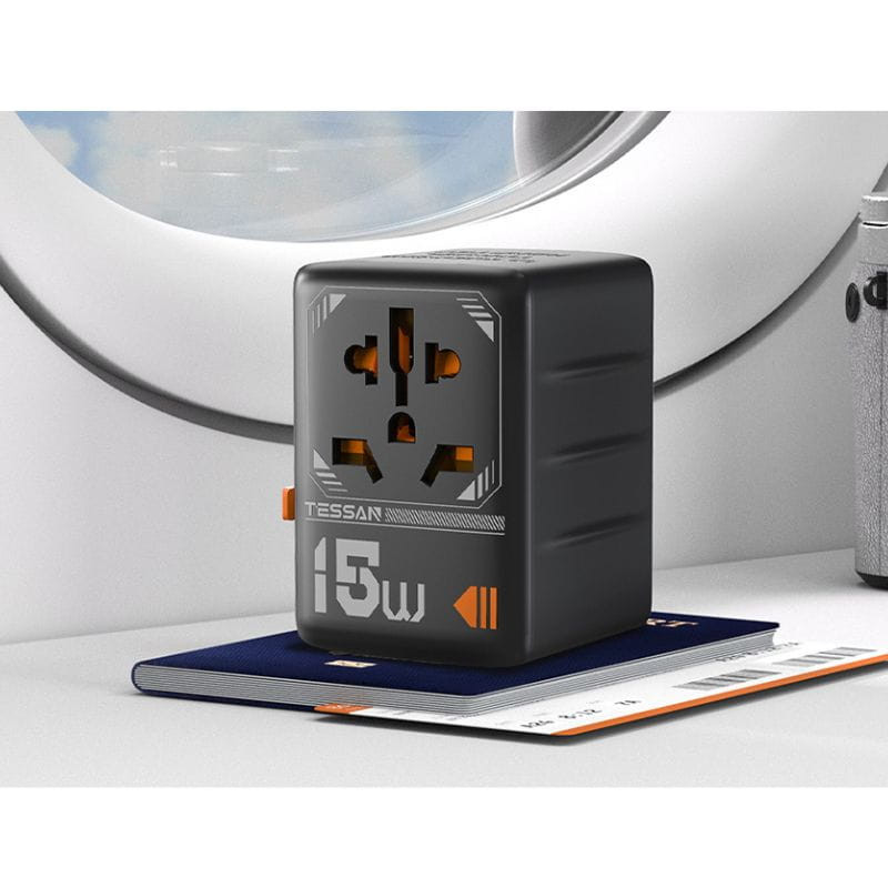 TESSAN WTA-01 15W - Adaptateur de voyage universel avec charge rapide, format compact
