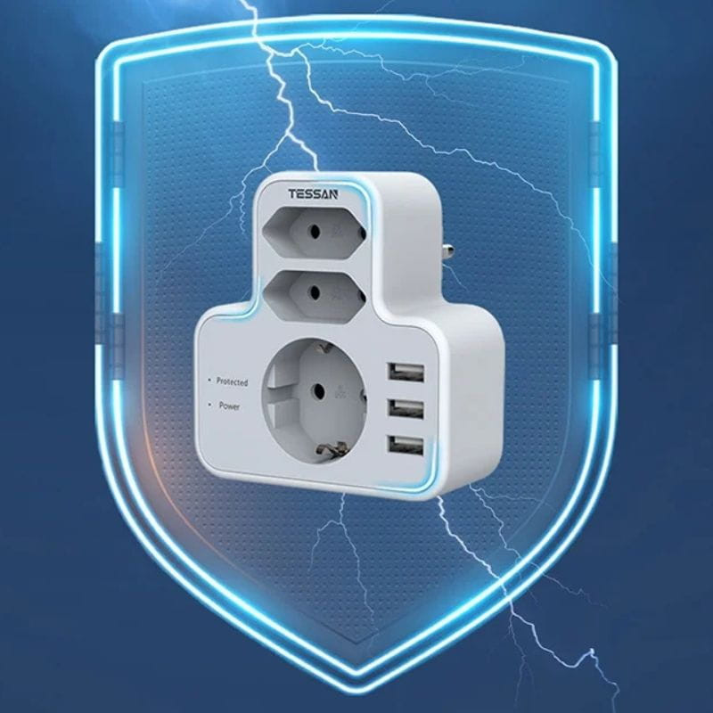 TESSAN TS-327 - Adaptador de enchufe seguro