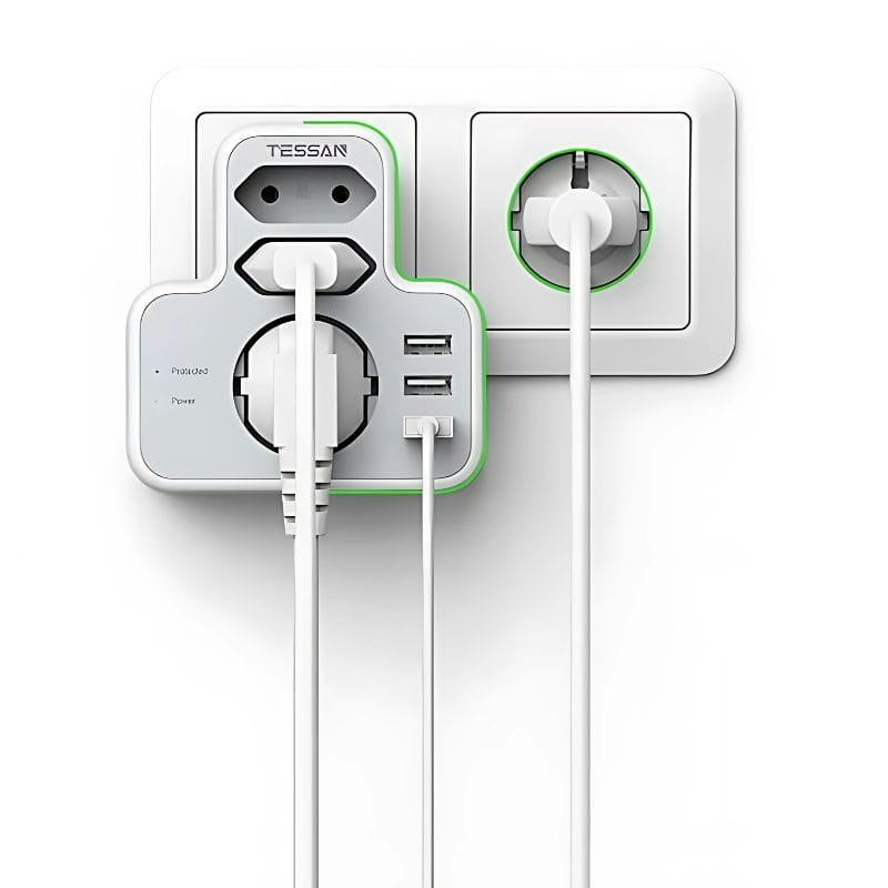 TESSAN TS-327 - Adaptador de enchufe con 6 tomas