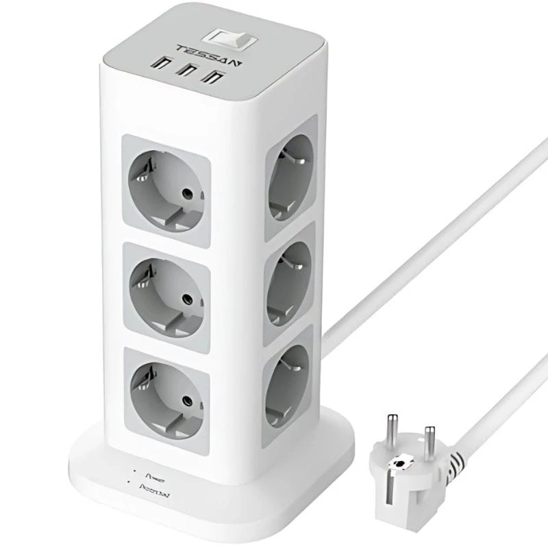 Tessan TS-TPS04-DE 12 Enchufes Schuko + 3 USB