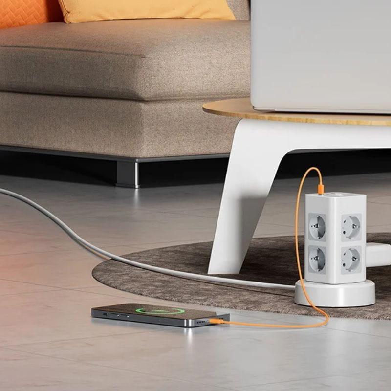 Tessan TPS03RX-DE-C 8 Tomas CA + 2 USB-A + 1 USB-C, imagem real