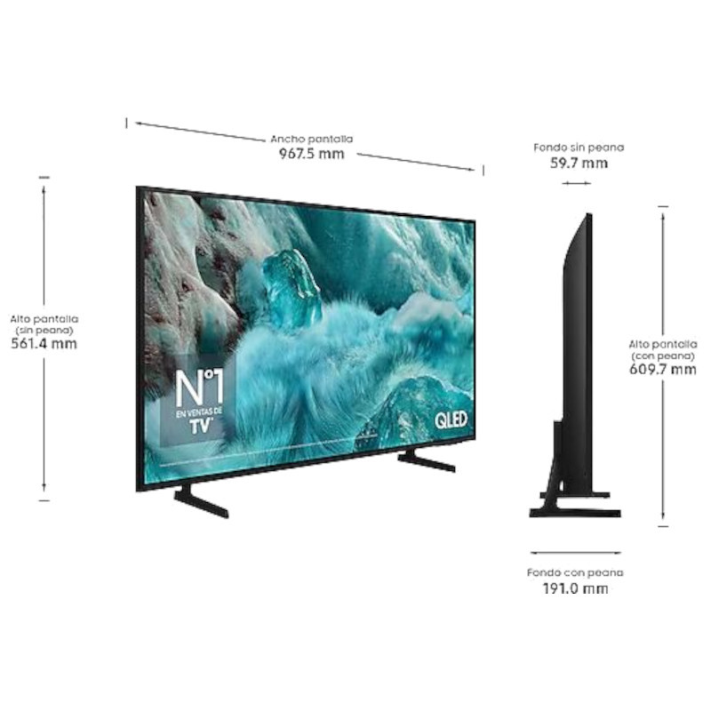 Dimensões do Samsung TQ43Q7FAAU