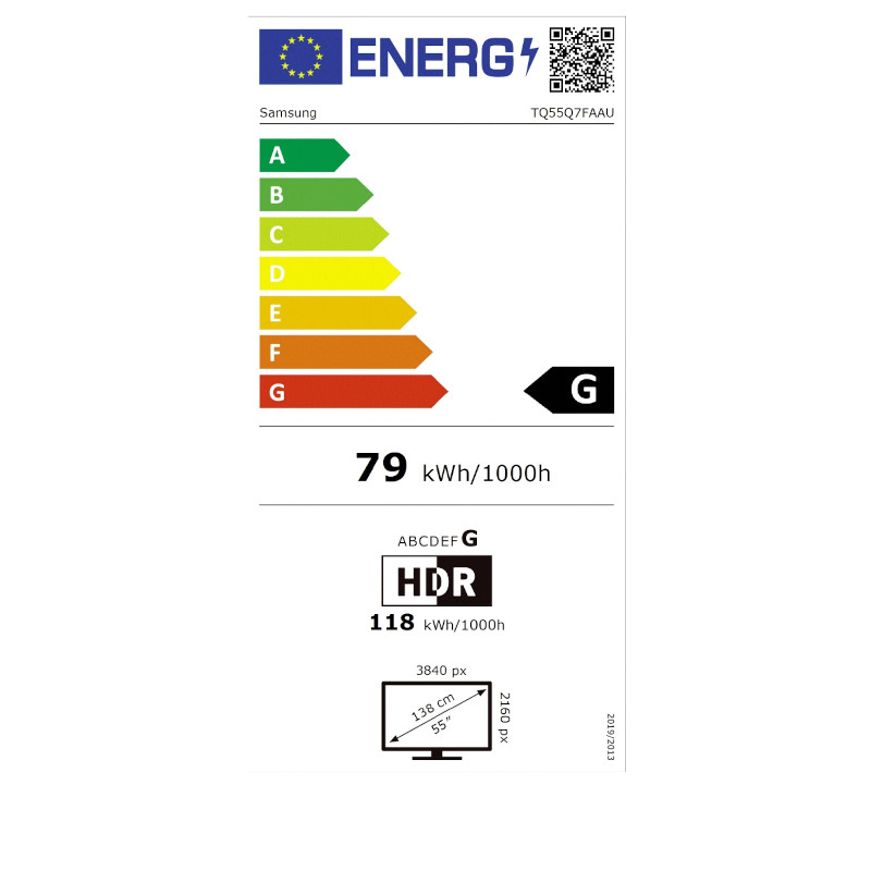 Energía de Samsung TQ50Q7FAAU
