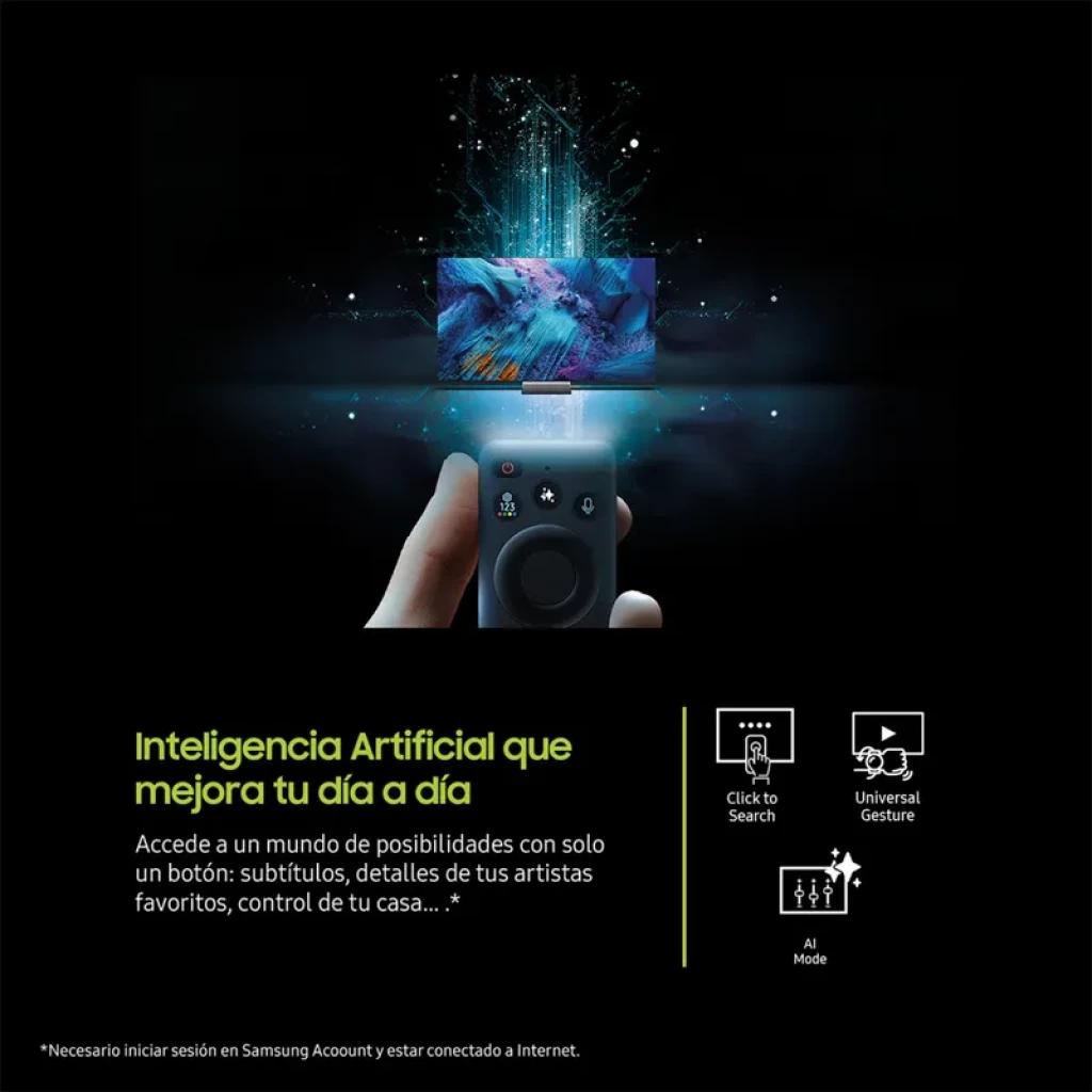 Samsung TQ65Q7F5AU 65 pulgadas 4K QLED Smart TV con control remoto; IA para subtítulos, búsqueda por clic y gestos; WiFi y colores vibrantes en pantalla