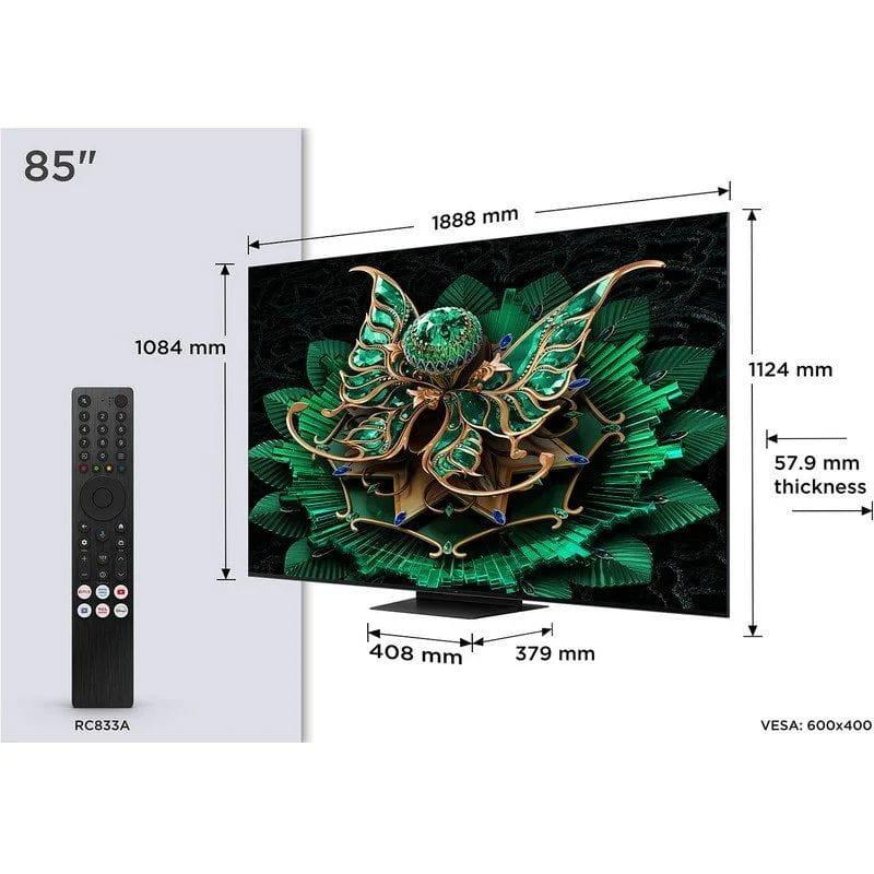 Dimensões do TCL 85C7K 