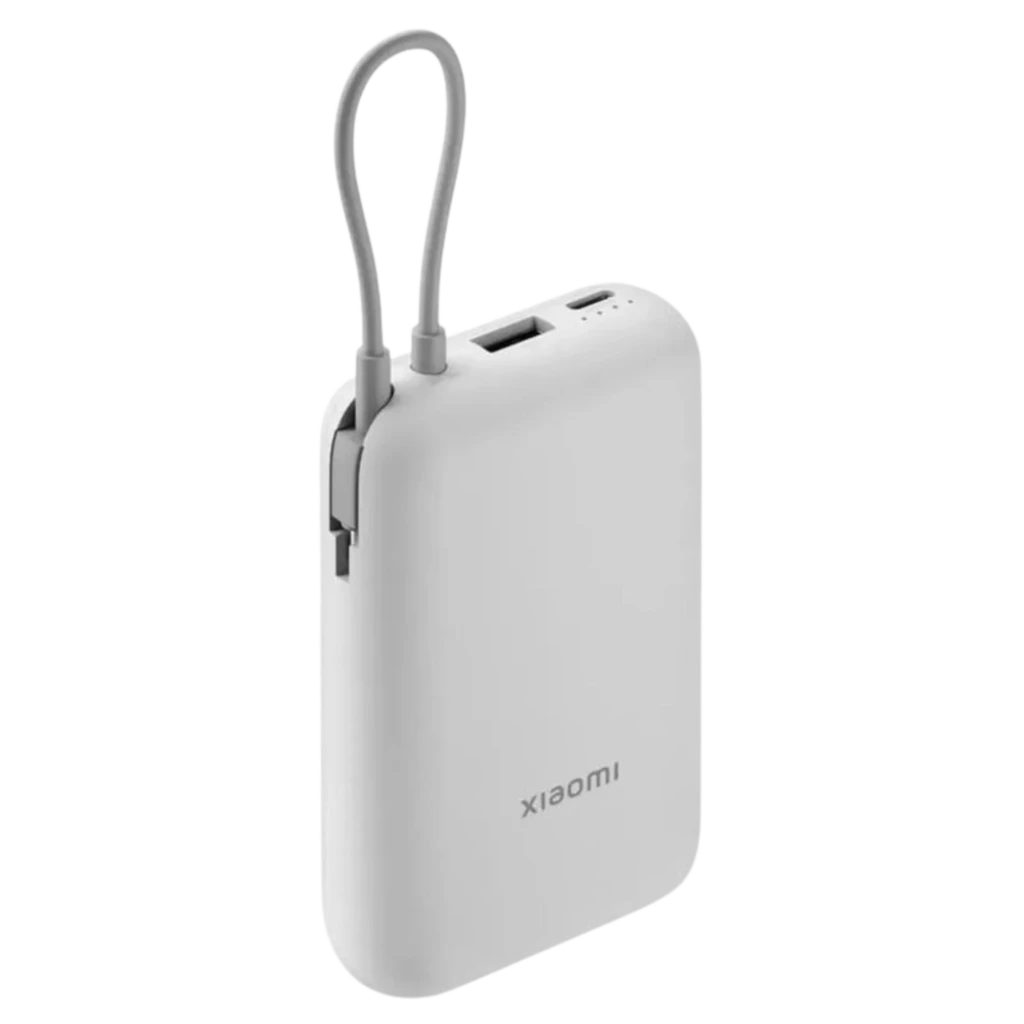 Xiaomi Power Bank 20000mAh Cable Integrado Gris, compacto con carcasa gris mate, cable integrado en la parte superior, puerto USB-A y USB-C, diseño portátil