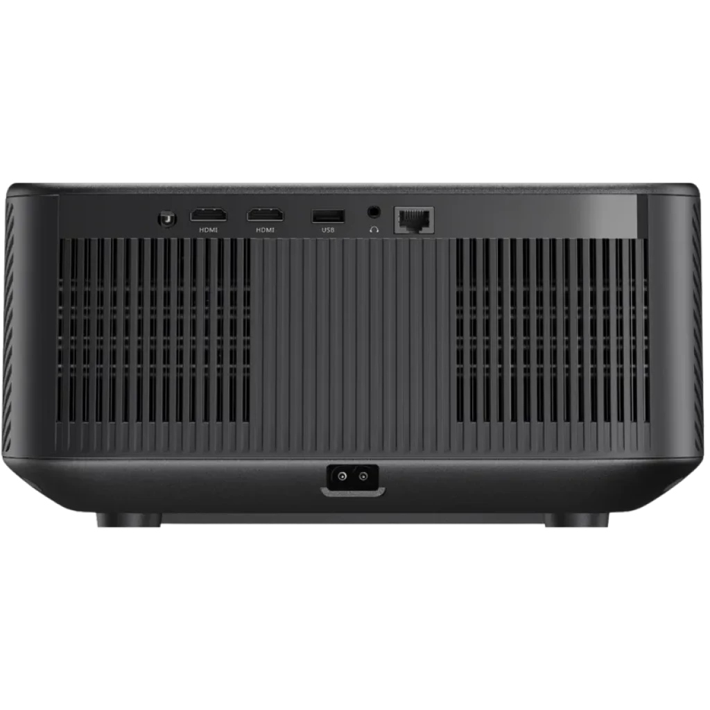 Yaber K3 Pro proyector 1080P 1600 ANSI con rejillas traseras y puertos HDMI dobles USB audio óptico LAN y entrada de corriente integrada JBL con subwoofer