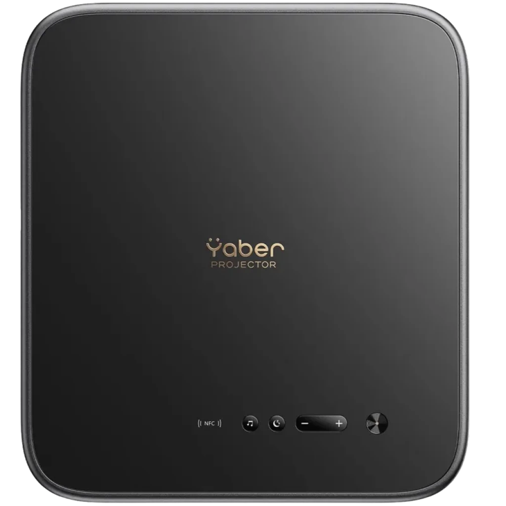 Yaber K3 Pro en negro con acabado mate, logo dorado centrado, controles táctiles frontales, indicador LED y botón de encendido, diseño compacto y minimalista