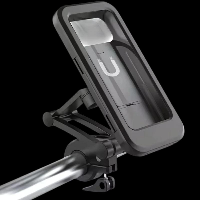 Suporte impermeável para telemóvel com fixação ao guiador