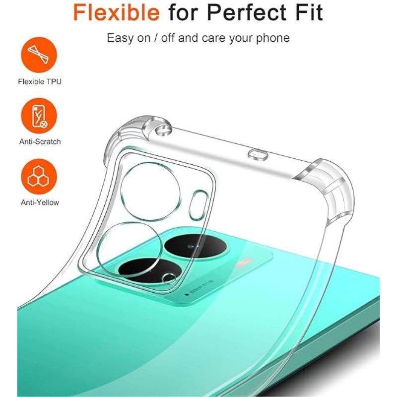 Funda de silicona transparente para Realme P3 5G con TPU flexible, esquinas reforzadas, protección antiarañazos y ant amarilleo, ajuste preciso para cámara