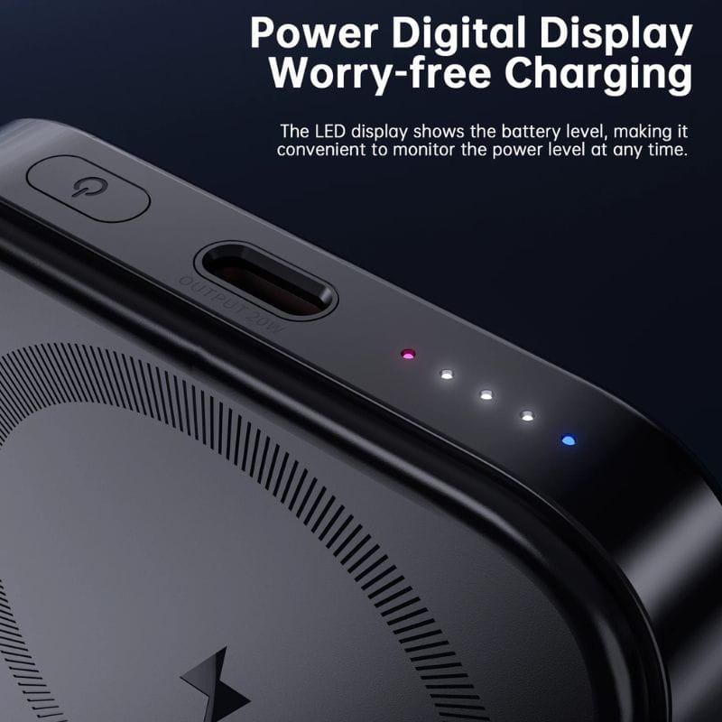 Choetech B743 20W 10000 mAh PowerBank con soporte - Negro, indicadores LED