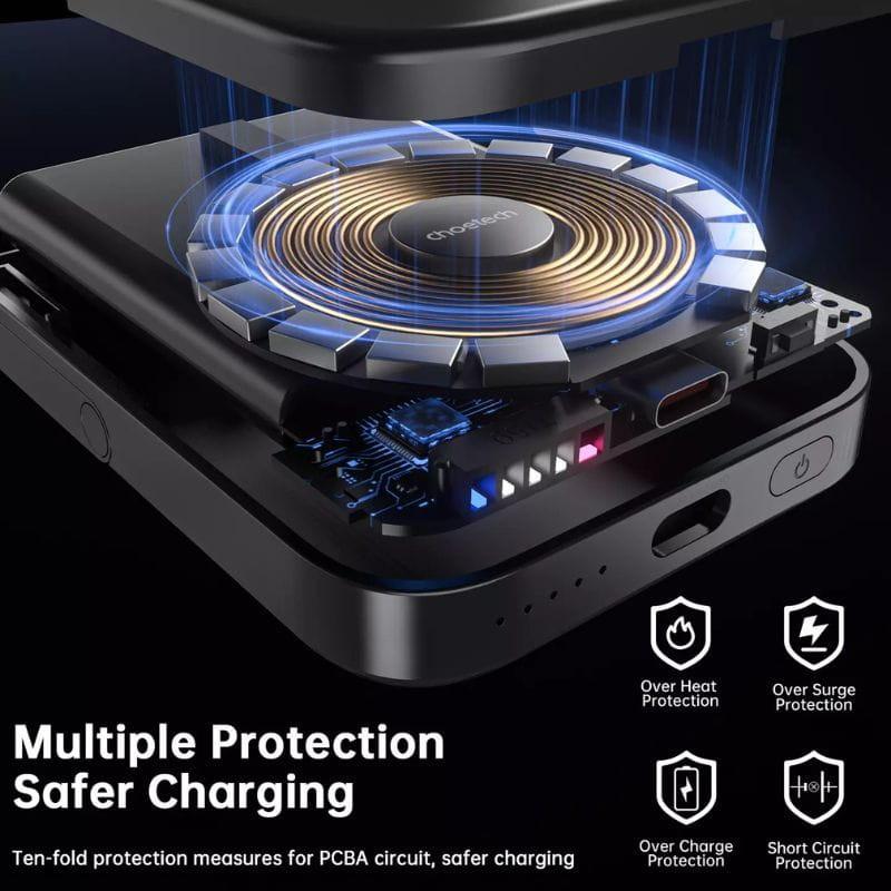 Choetech B743 20W 10000 mAh PowerBank con soporte - Negro, multi protección