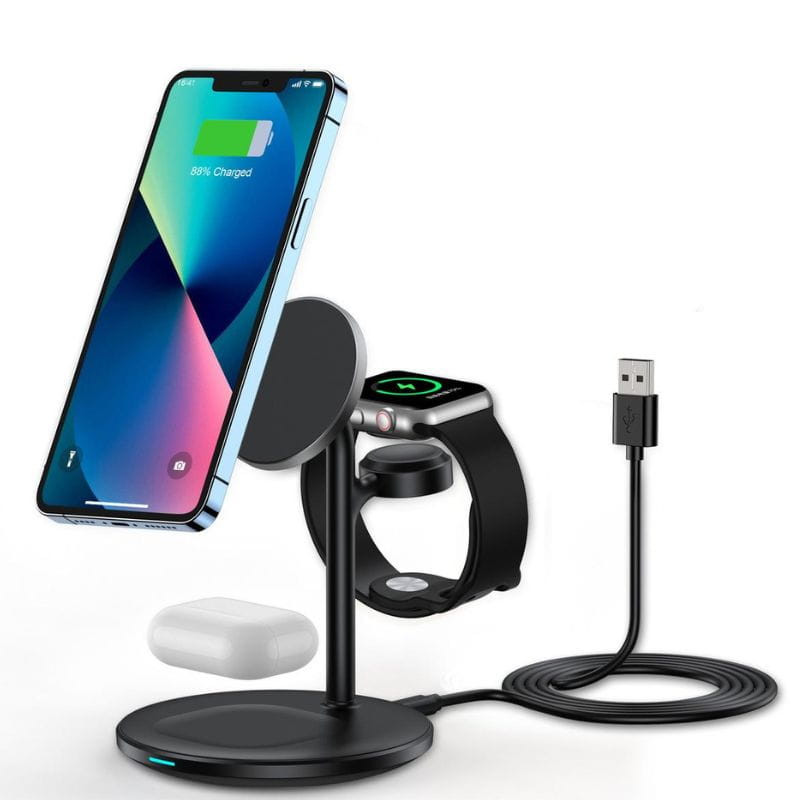 Choetech Base de chargement Magsafe 3 en 1 image avant chargement des appareils