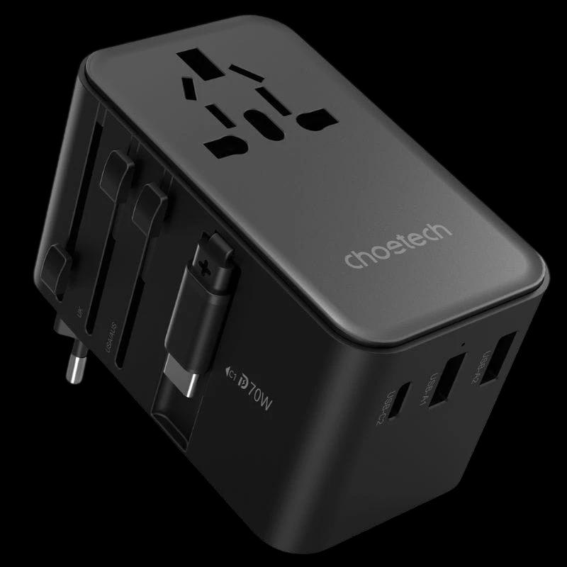 Adaptateur de voyage Choetech 70 W avec câble USB-C