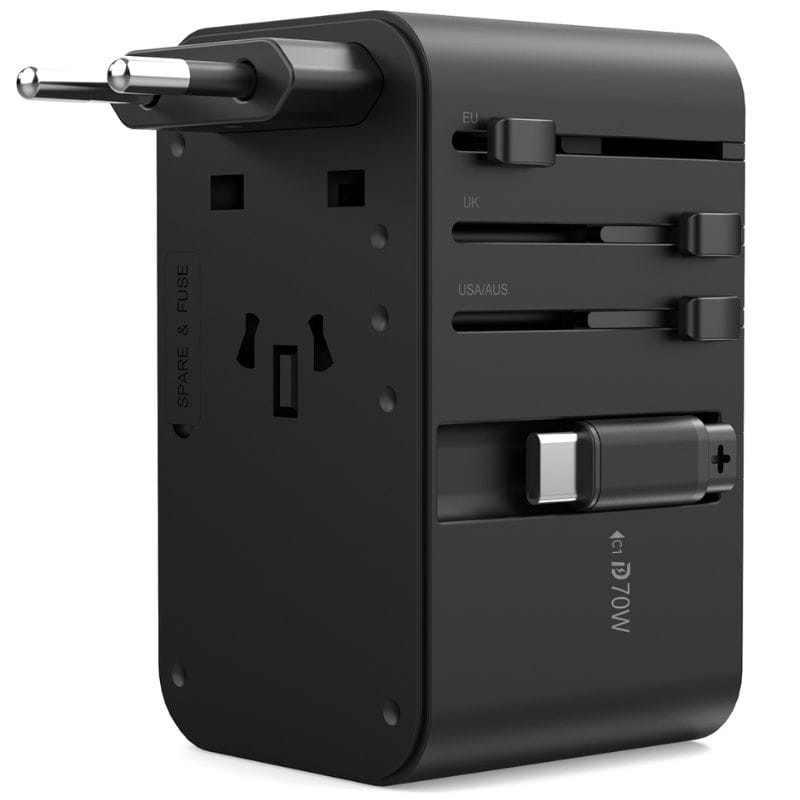 Adaptateur de voyage Choetech 70 W avec câble USB-C image de la prise