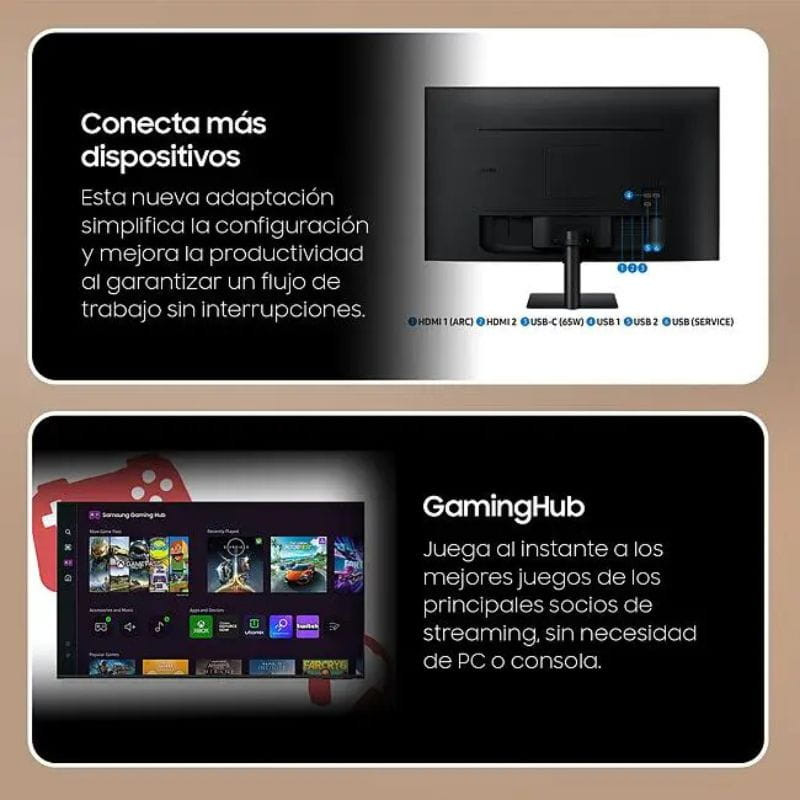 Samsung M70D 32 4K Ultra HD LED, características de conectividad