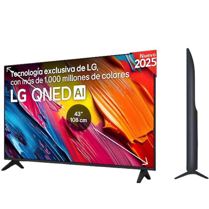 Televisor LG 50QNED82A6B 50 pulgadas 4K Ultra HD QNED con biseles delgados, peana doble y pantalla brillante con más de 1000 millones de colores
