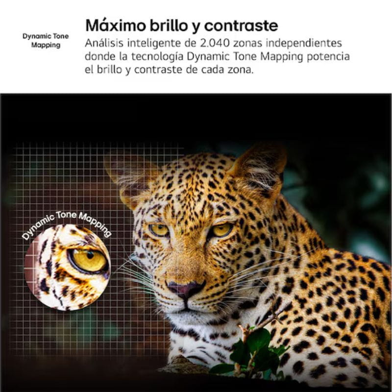 Processeur AI α7 4K Gen6 de LG mis en avant, puce brillante sur circuits, optimisé pour images nettes et son immersif du téléviseur QNED 55QNED82A6B