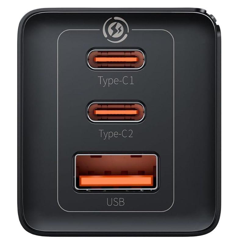 Baseus GaN5 Pro 65W - Carregador de parede 2xUSB-C 1xUSB-A  imagem frontal