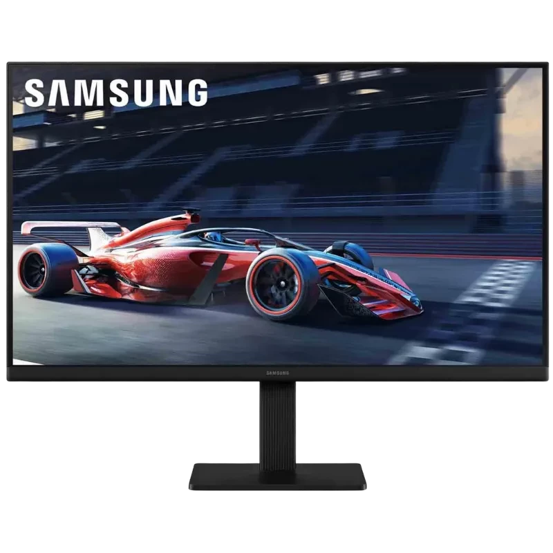 Samsung S30GD 24 pulgadas, pantalla LCD IPS Full HD 100 Hz en color negro, diseño de biseles finos y base rectangular robusta, ideal para juego y trabajo