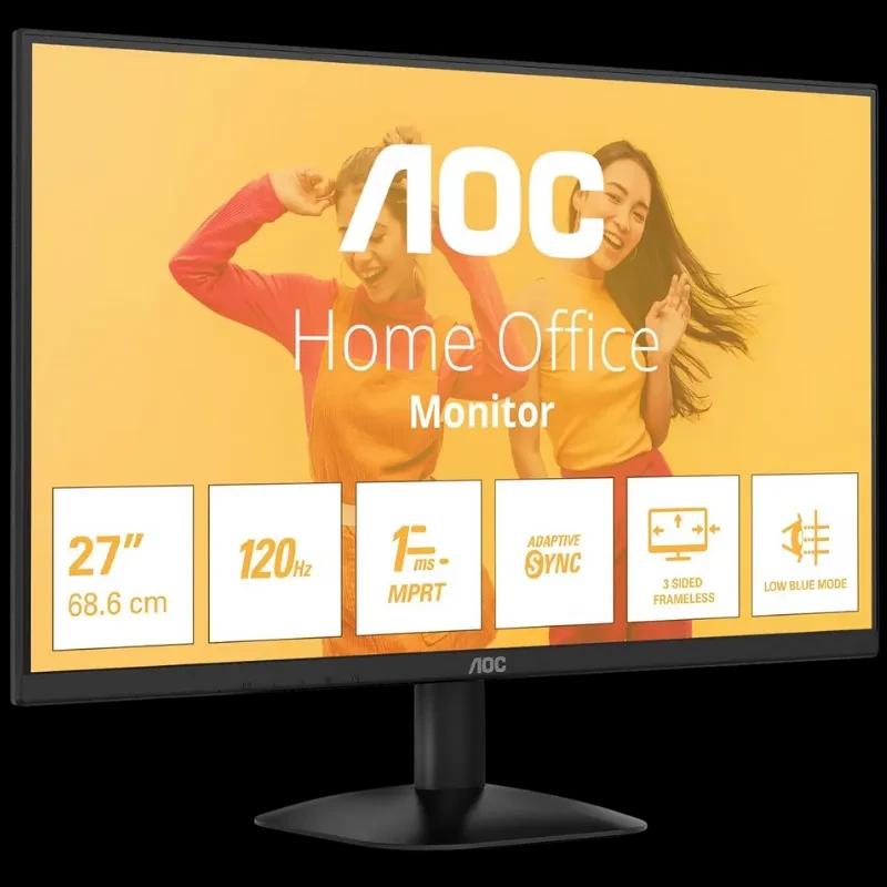 AOC 27B35HM monitor 27 pulgadas Full HD con biseles delgados, 120 Hz, 1 ms MPRT, Adaptive Sync y modo Low Blue para oficina y entretenimiento