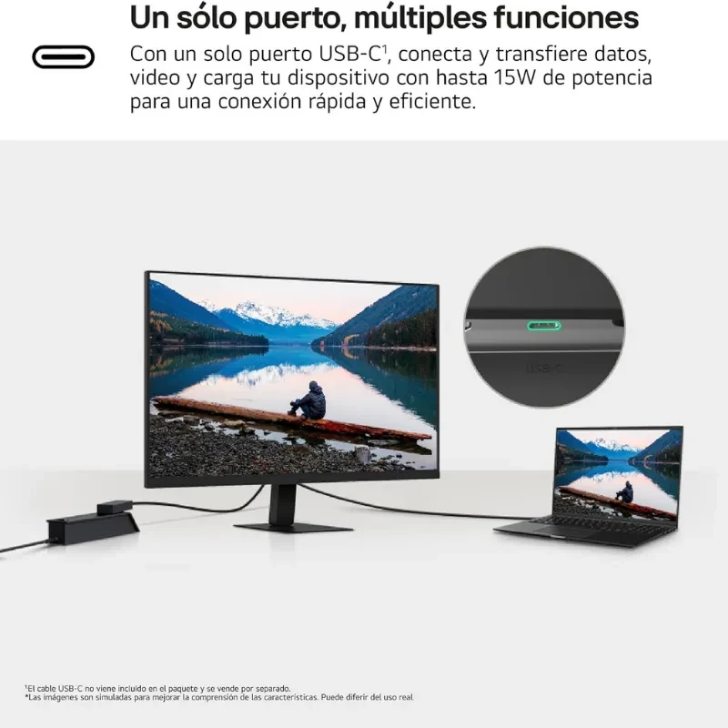 Monitor LG 32U631A-B 32 pol Quad HD IPS 100 Hz com USB-C: tela ampla com bordas finas, cores vivas, base ajustável e conexão única para dados, vídeo e carga