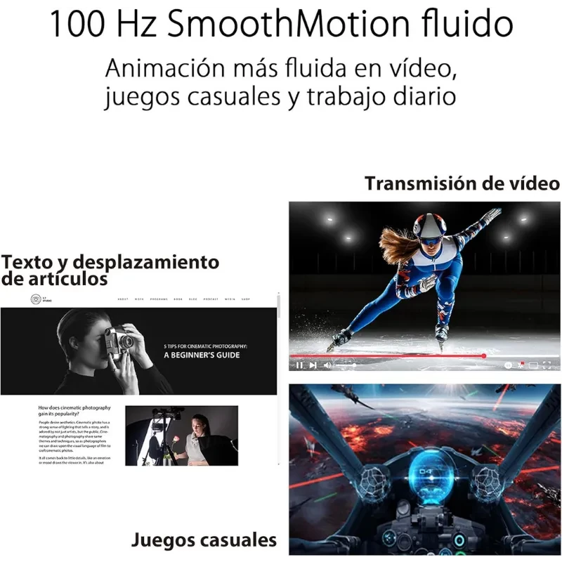 Monitor ASUS VA27DQFS 27 pulgadas Full HD IPS negro con 100 Hz SmoothMotion; biseles delgados, ideal para video, lectura y juegos casuales