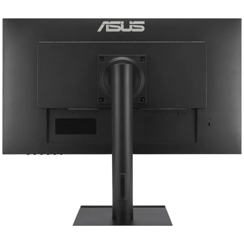 Monitor ASUS VA27DQFS 27" negro con panel IPS sin bordes, ángulos de visión 178°, base rectangular ajustable y pantalla Full HD a 100 Hz